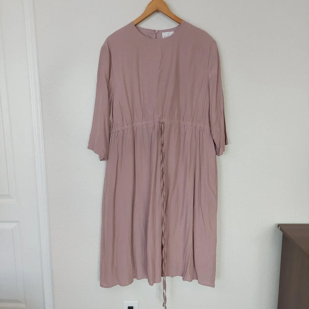 Dainty Jewells Simple treasures Modest Midi Dress‎ Drawstring Waist Size 2XL